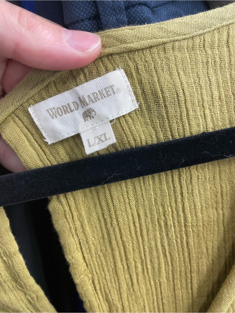 World Market 100% Cotton Jumpsuit Jumper Size Large XL Mossy Green Cottagecore - Picture 3 of 4